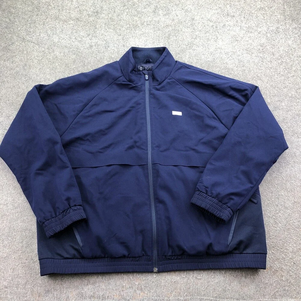 FIGS Jacket Mens XL Blue Technical Collection Full Zip Track Workwear Softshell